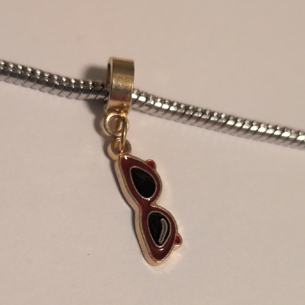 Taylor‎ Swift Music Gold and Red Sunglasses Charm for Pandora Style Bracelet